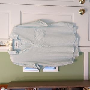 Grayson The Artist Pullover Linen Shirt, Size XL in Seafoam